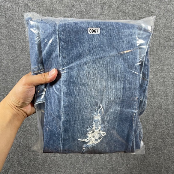 Anine Bing Jeans Womens 30x30 Blue Mid Wash Distressed Mid Rise Jeans 0967 - Picture 9 of 9